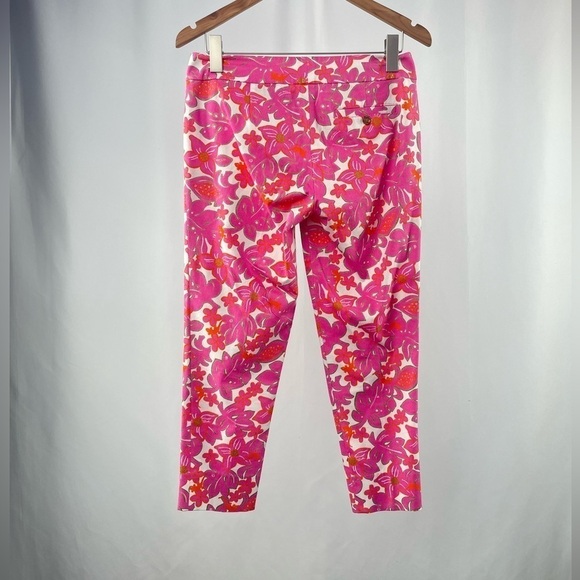 Lilly Pulitzer Palm Beach Fit Floral Print Pants in White Pink‎ Size 2 - Picture 3 of 4